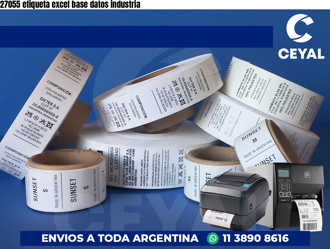 27055 etiqueta excel base datos industria