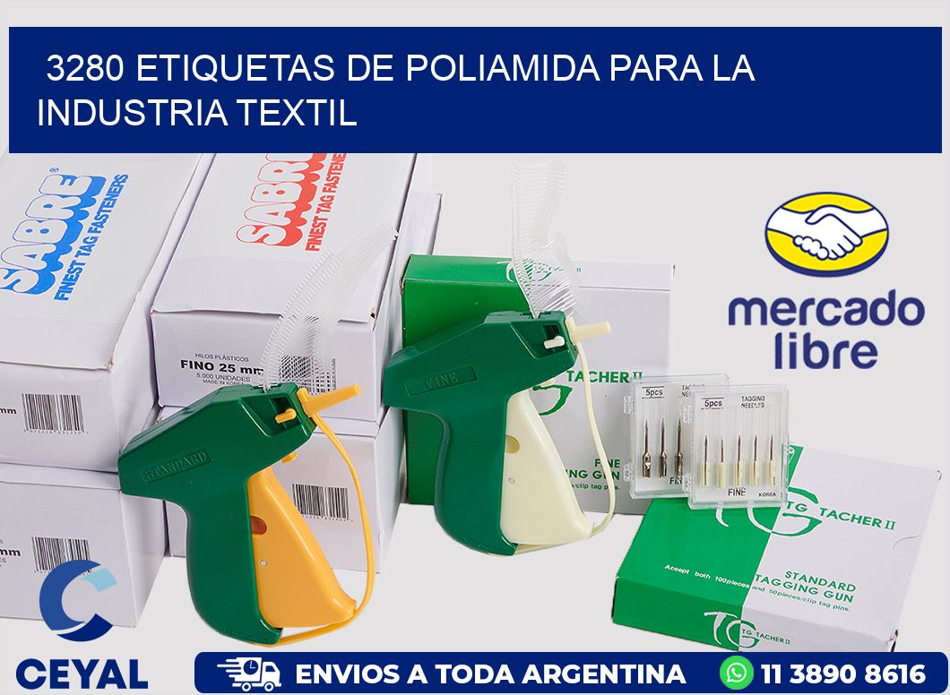 3280 ETIQUETAS DE POLIAMIDA PARA LA INDUSTRIA TEXTIL