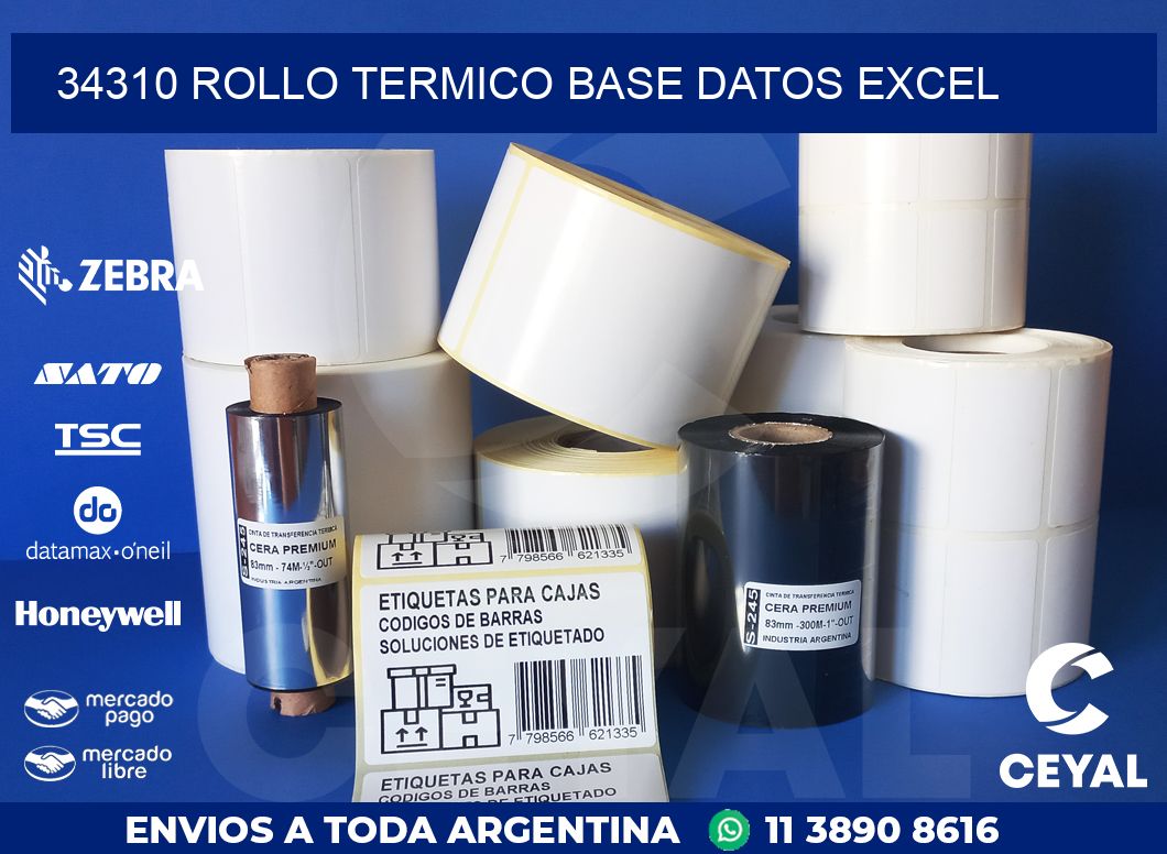 34310 rollo termico base datos excel