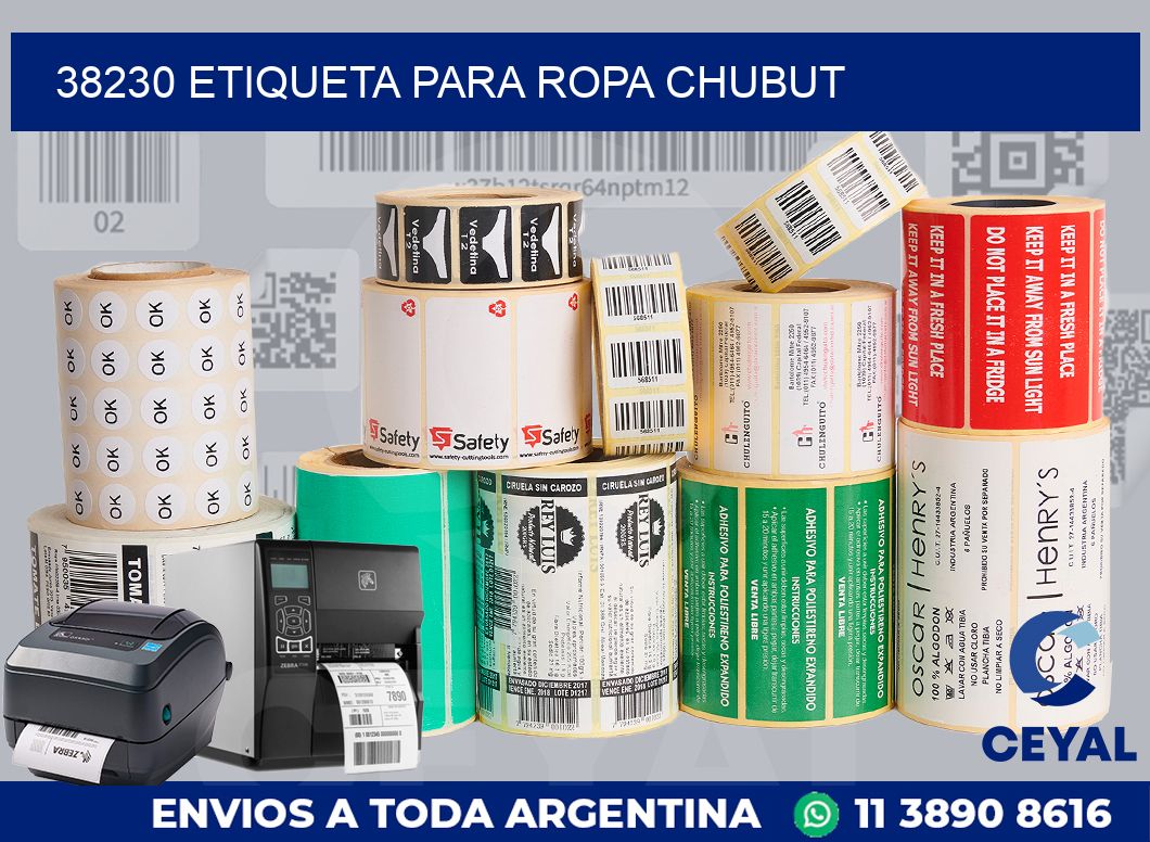 38230 ETIQUETA PARA ROPA CHUBUT