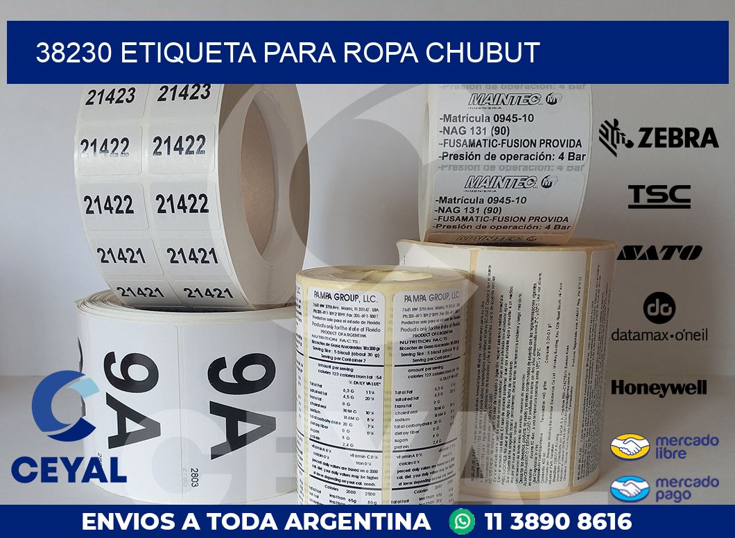 38230 ETIQUETA PARA ROPA CHUBUT