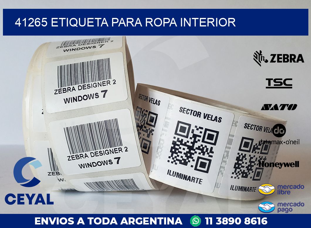 41265 ETIQUETA PARA ROPA INTERIOR