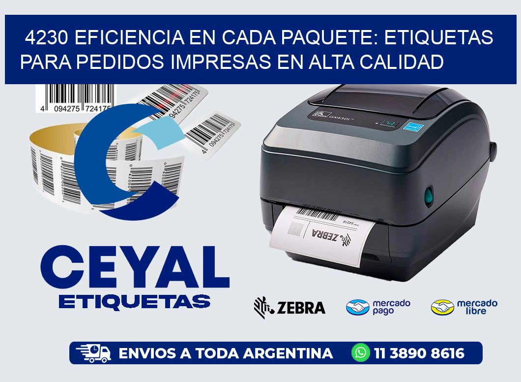 4230 EFICIENCIA EN CADA PAQUETE: ETIQUETAS PARA PEDIDOS IMPRESAS EN ALTA CALIDAD