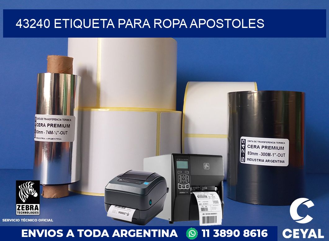 43240 ETIQUETA PARA ROPA APOSTOLES