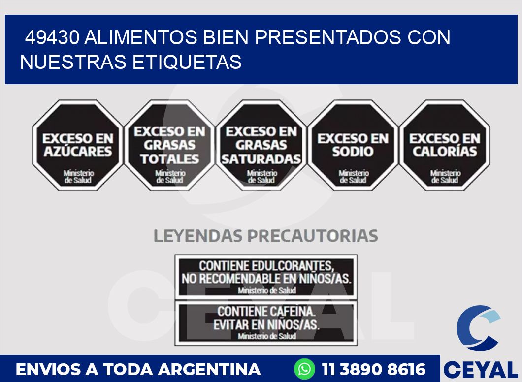 49430 ALIMENTOS BIEN PRESENTADOS CON NUESTRAS ETIQUETAS