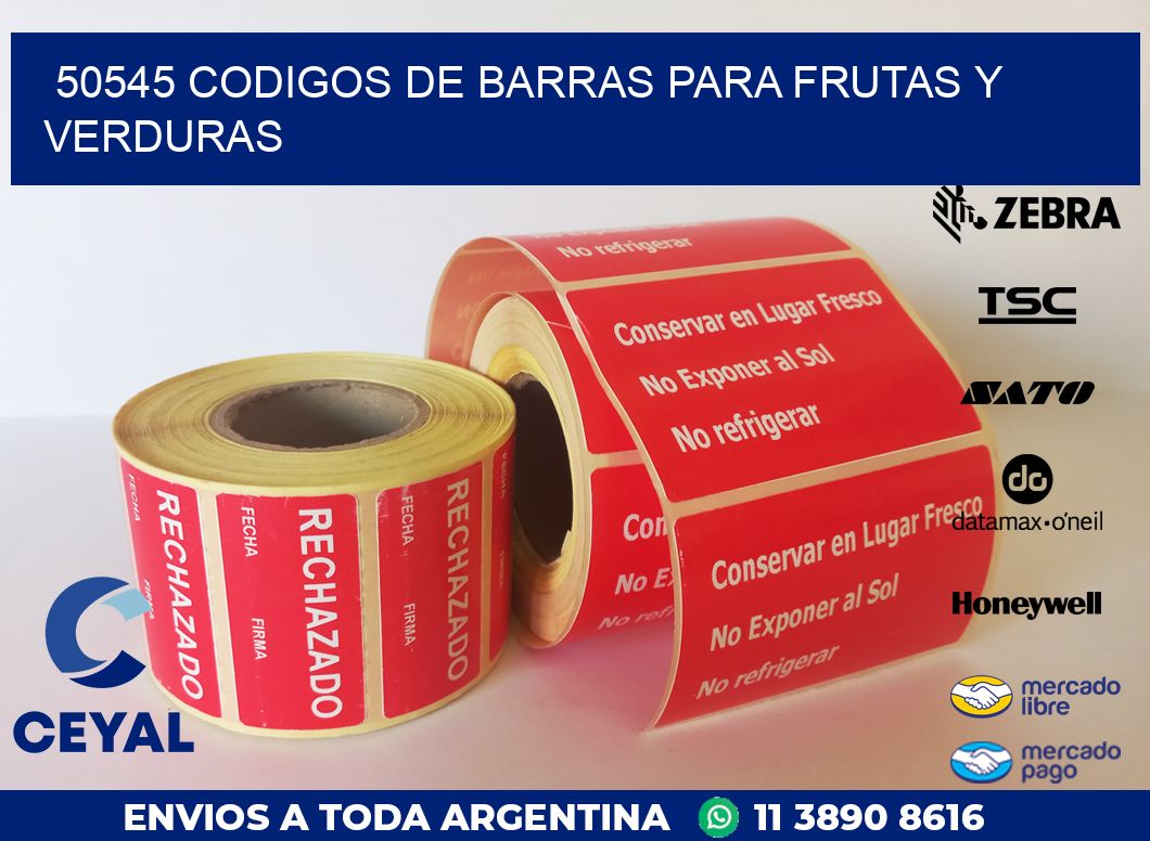 50545 CODIGOS DE BARRAS PARA FRUTAS Y VERDURAS