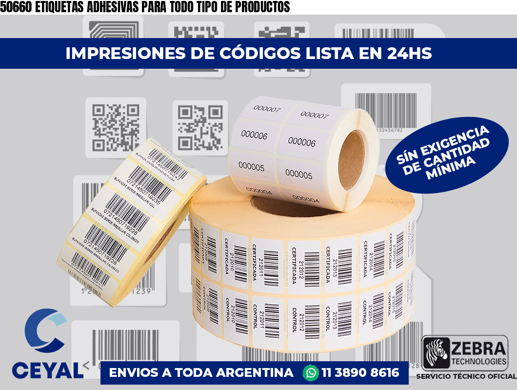 50660 ETIQUETAS ADHESIVAS PARA TODO TIPO DE PRODUCTOS
