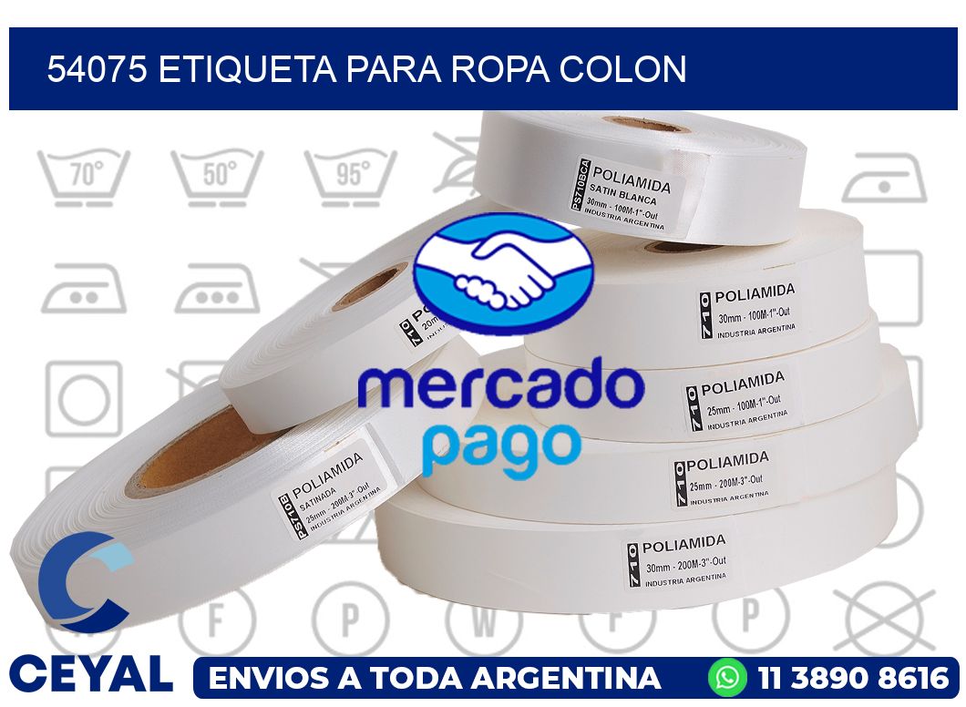 54075 ETIQUETA PARA ROPA COLON