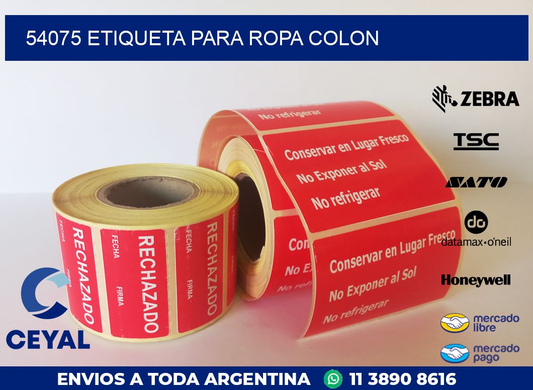 54075 ETIQUETA PARA ROPA COLON