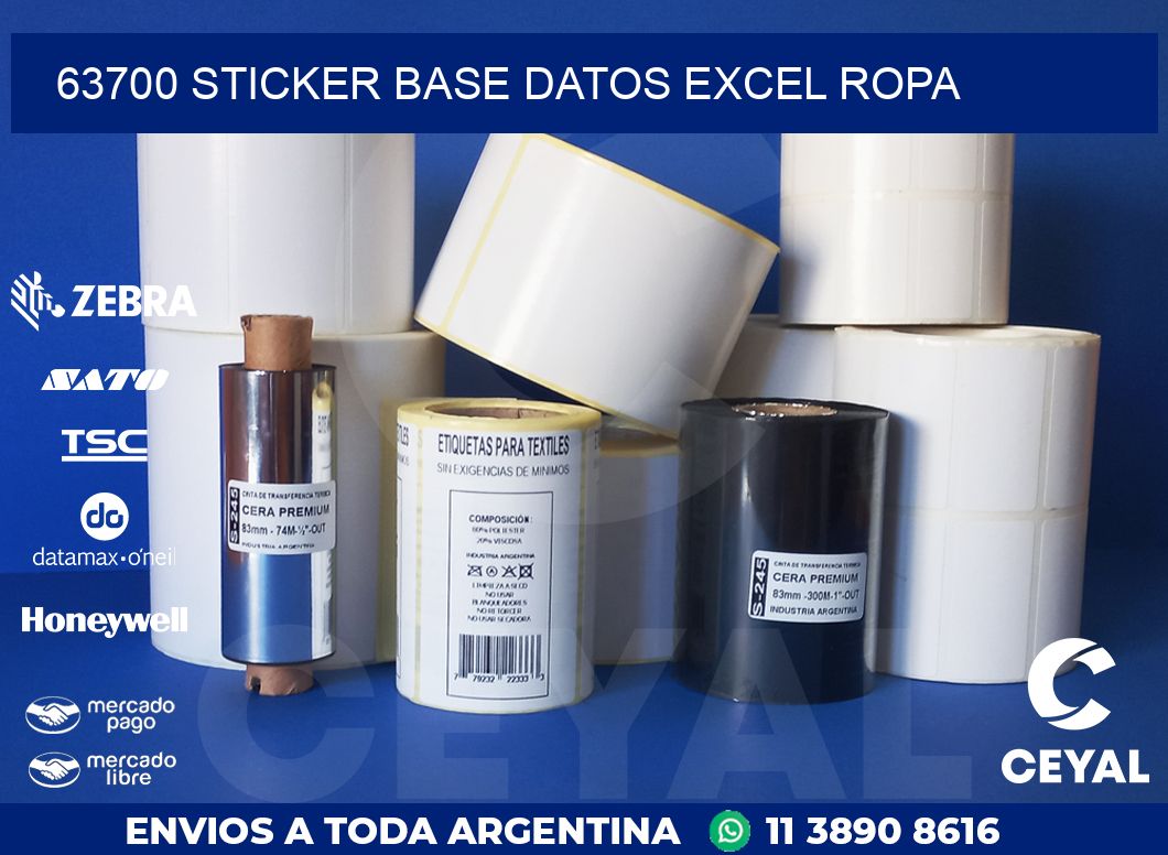 63700 sticker base datos excel ropa