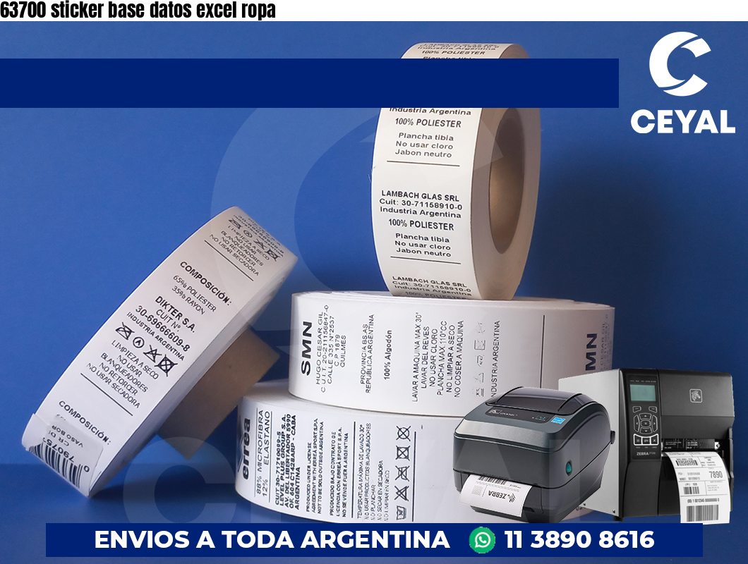 63700 sticker base datos excel ropa