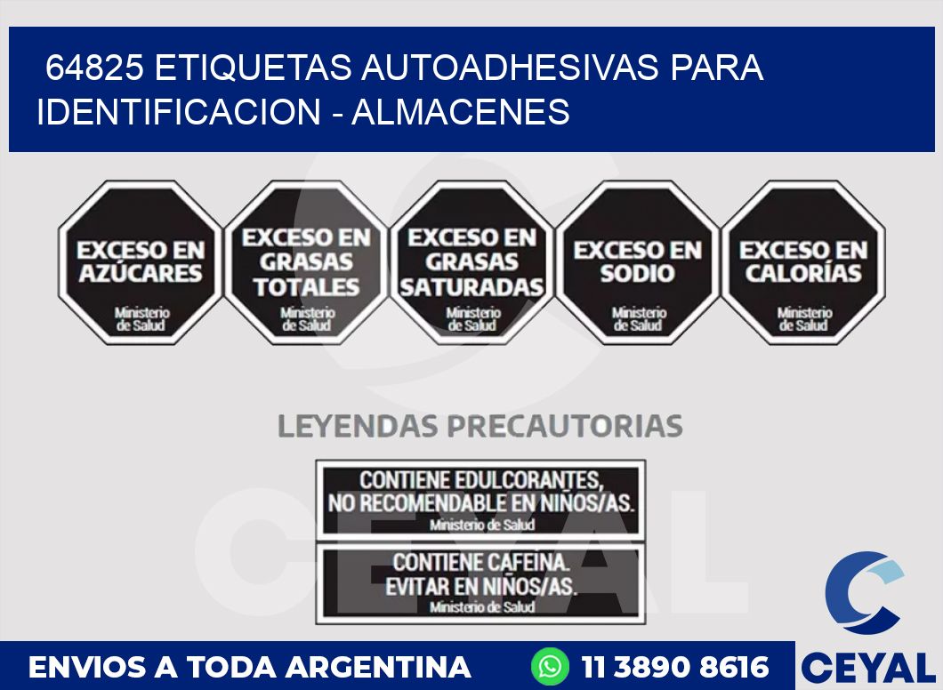 64825 ETIQUETAS AUTOADHESIVAS PARA IDENTIFICACION - ALMACENES