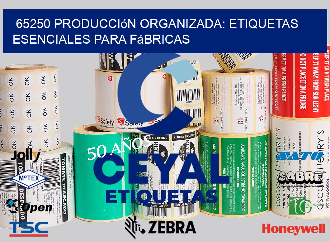 65250 Producción Organizada: Etiquetas Esenciales para Fábricas