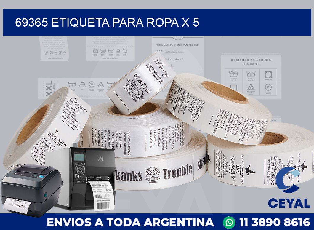 69365 ETIQUETA PARA ROPA X 5