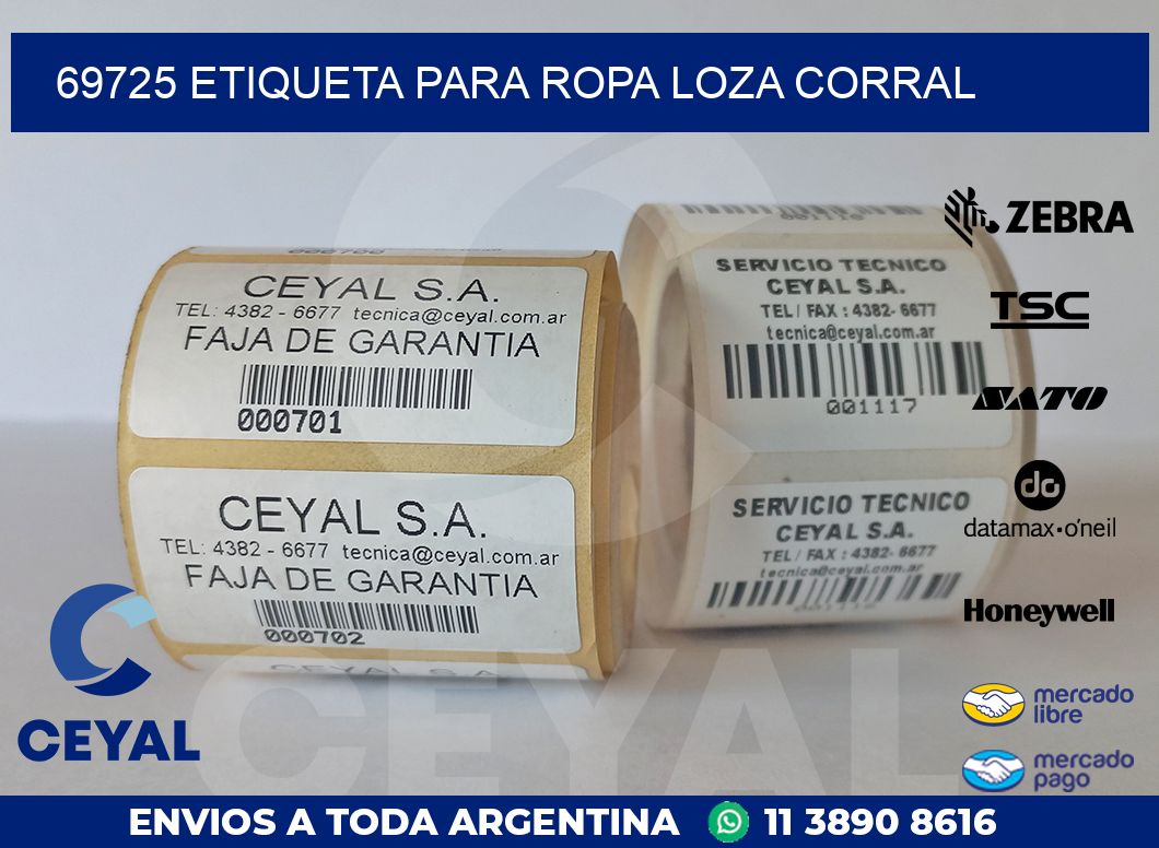 69725 ETIQUETA PARA ROPA LOZA CORRAL