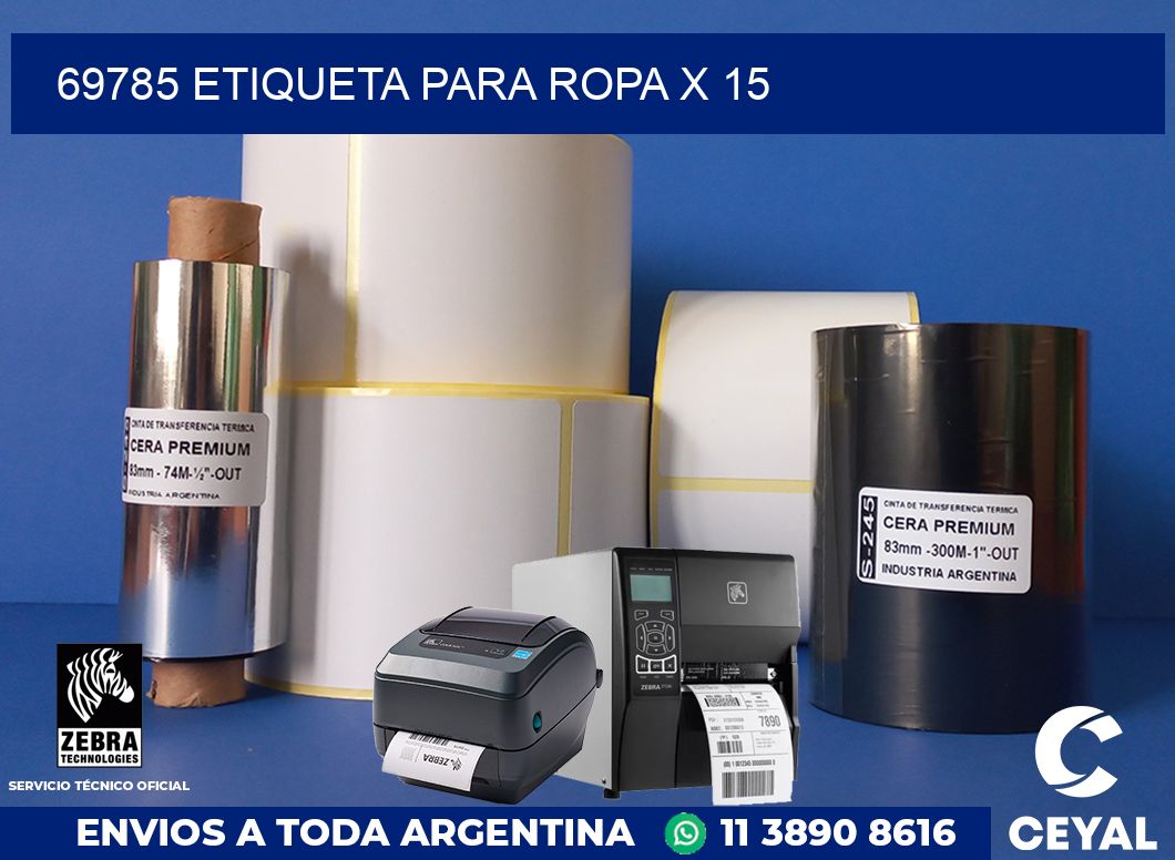 69785 ETIQUETA PARA ROPA X 15