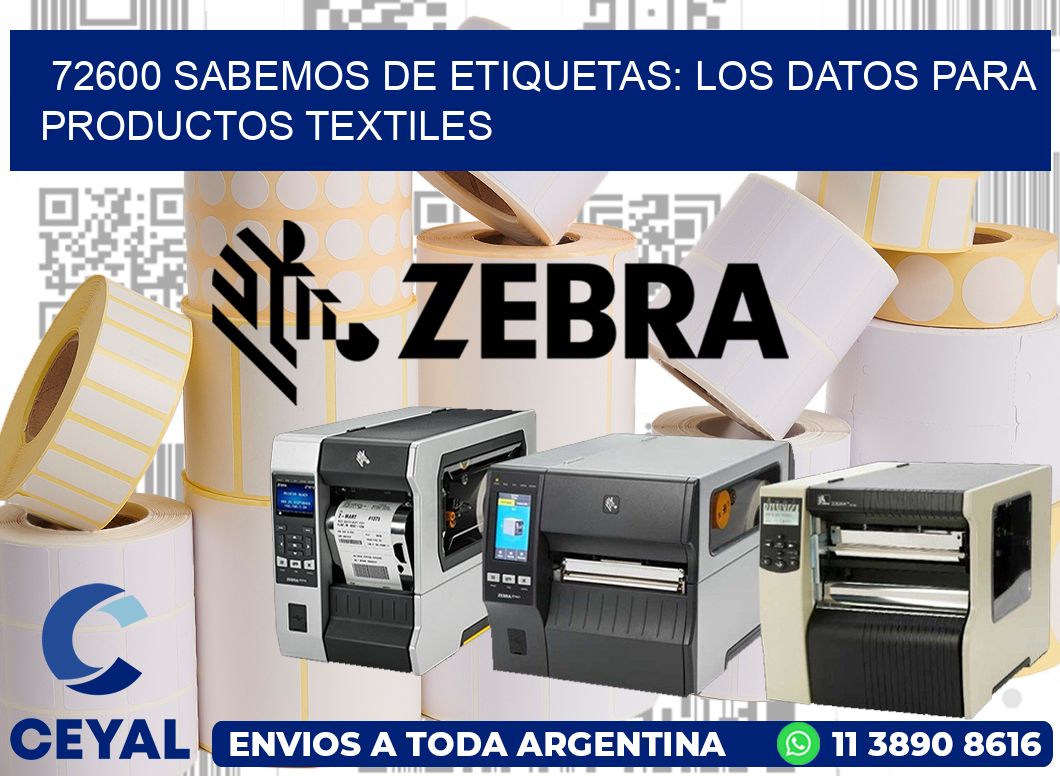 72600 SABEMOS DE ETIQUETAS: LOS DATOS PARA PRODUCTOS TEXTILES