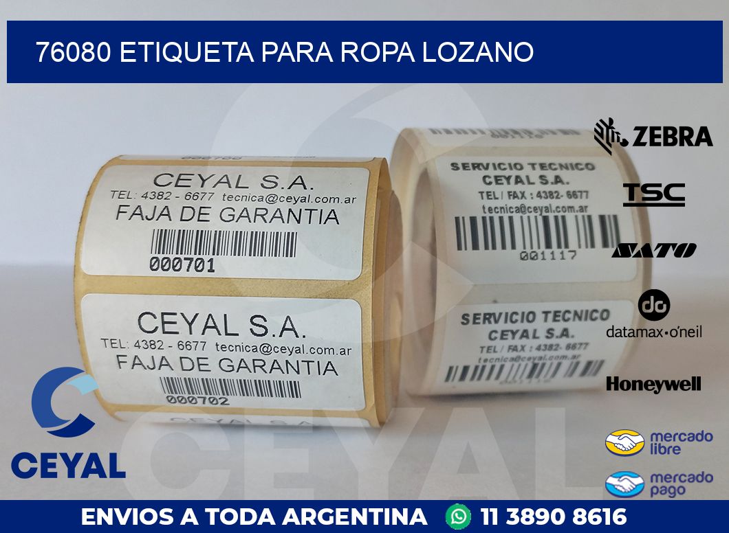 76080 ETIQUETA PARA ROPA LOZANO