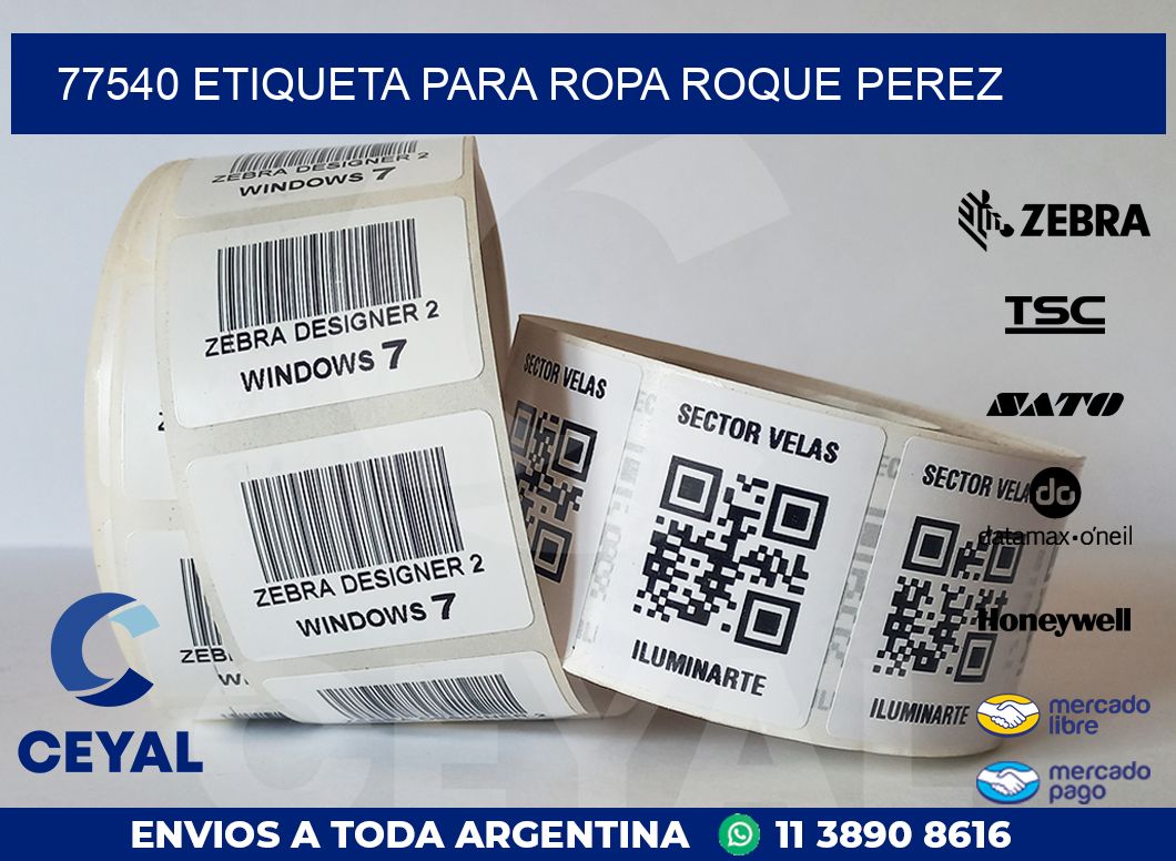 77540 ETIQUETA PARA ROPA ROQUE PEREZ