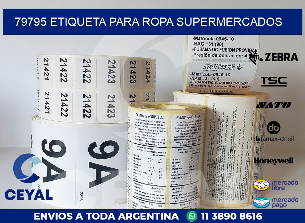 79795 ETIQUETA PARA ROPA SUPERMERCADOS