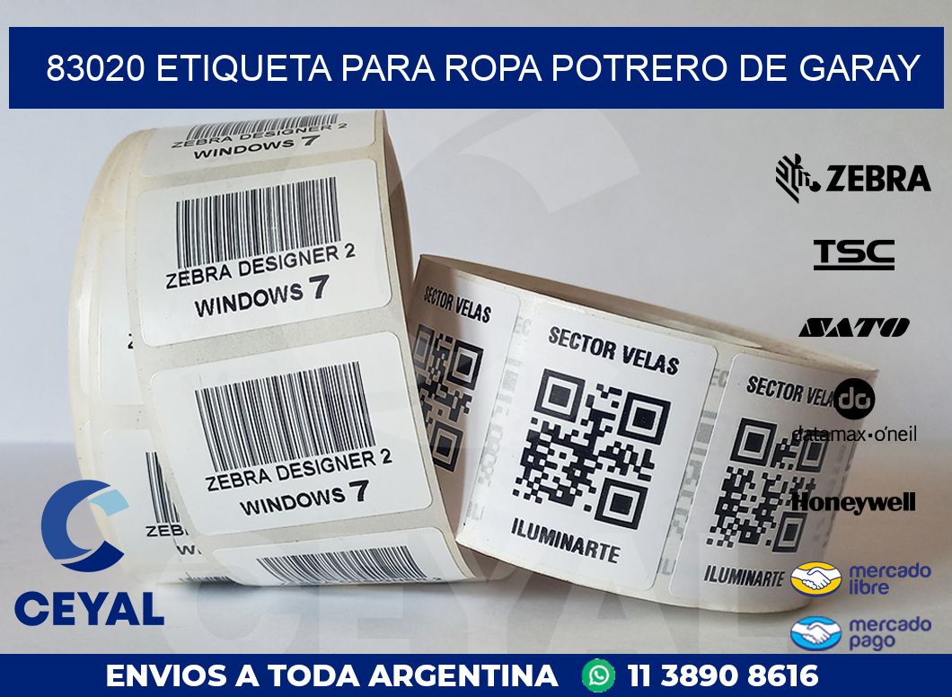 83020 ETIQUETA PARA ROPA POTRERO DE GARAY