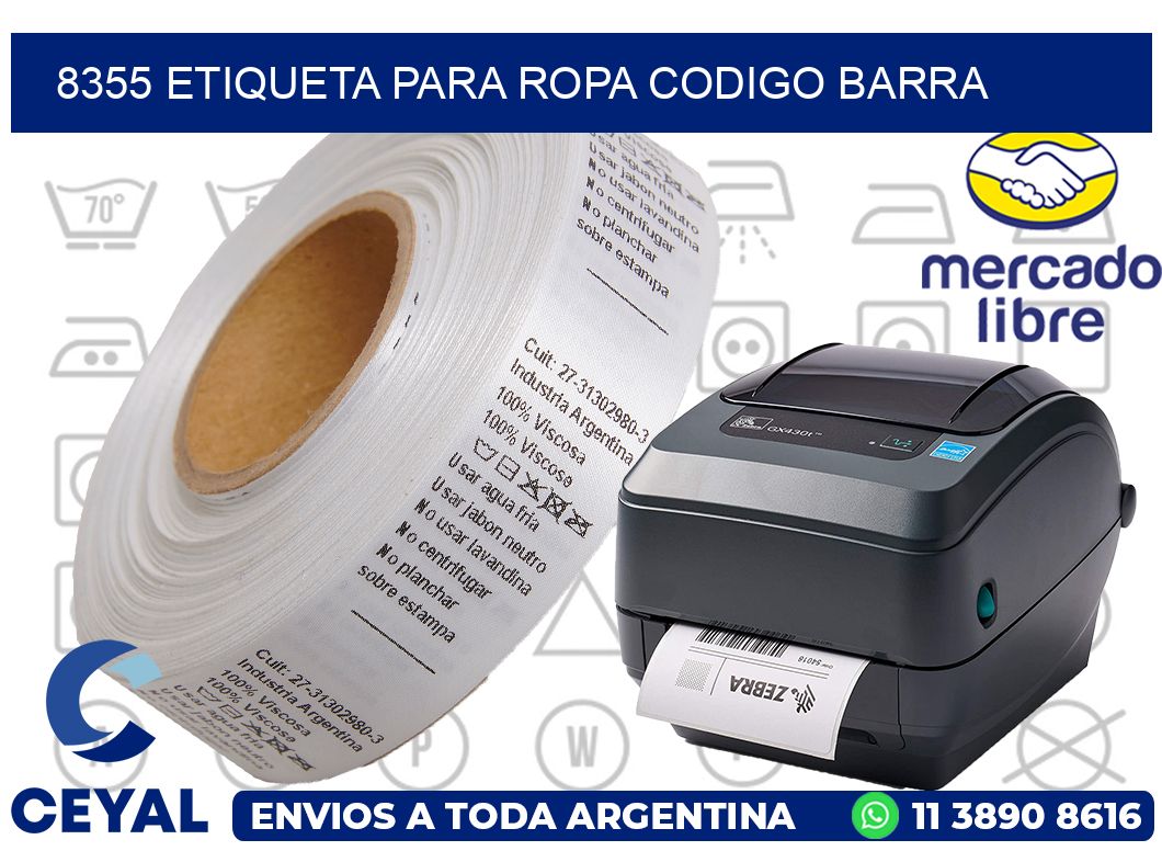 8355 ETIQUETA PARA ROPA CODIGO BARRA