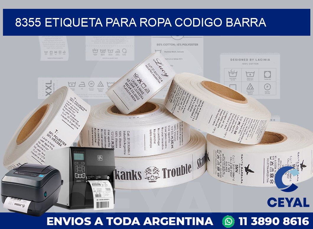 8355 ETIQUETA PARA ROPA CODIGO BARRA