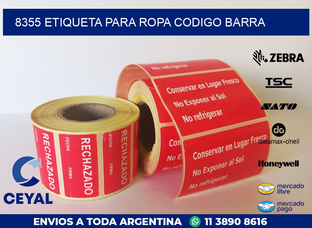 8355 ETIQUETA PARA ROPA CODIGO BARRA