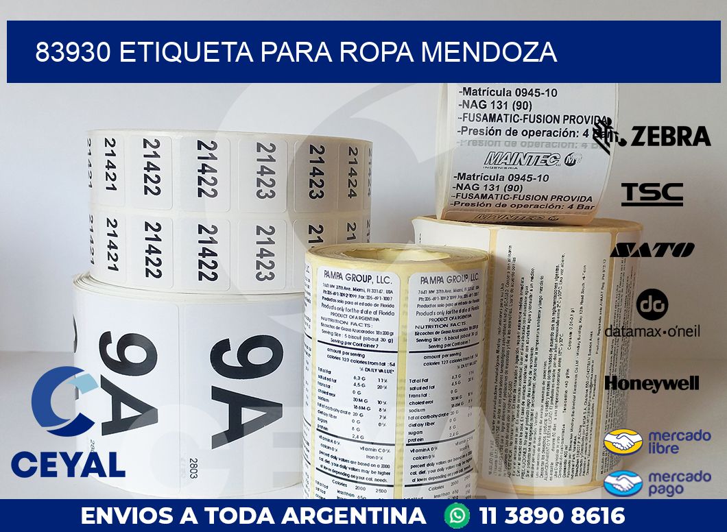 83930 ETIQUETA PARA ROPA MENDOZA