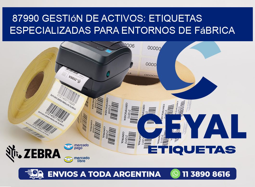 87990 Gestión de Activos: Etiquetas Especializadas para Entornos de Fábrica