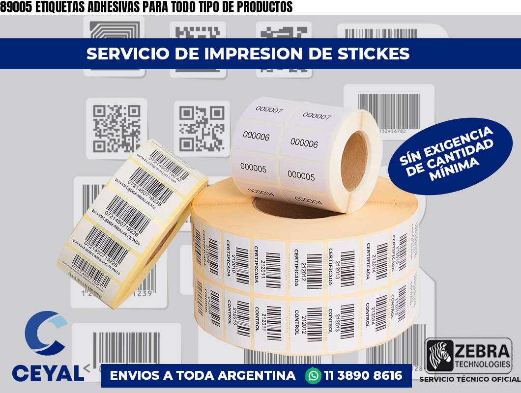89005 ETIQUETAS ADHESIVAS PARA TODO TIPO DE PRODUCTOS