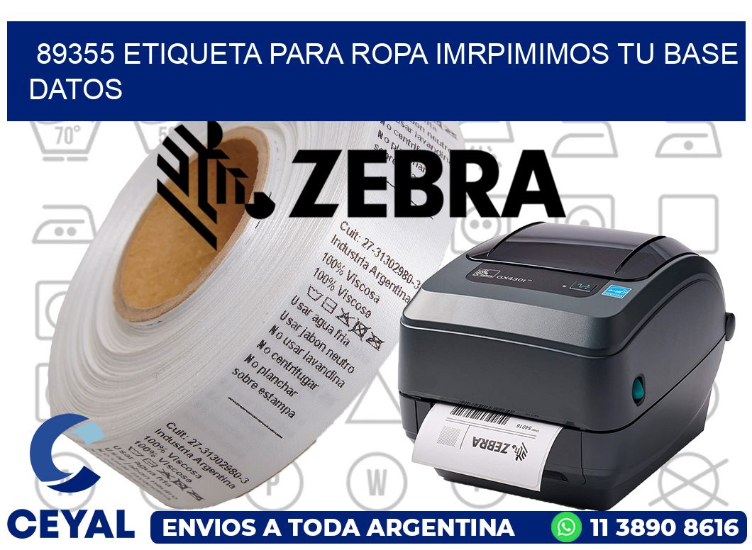 89355 ETIQUETA PARA ROPA IMRPIMIMOS TU BASE DATOS