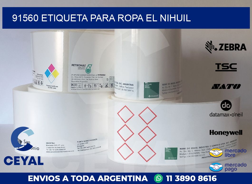 91560 ETIQUETA PARA ROPA EL NIHUIL