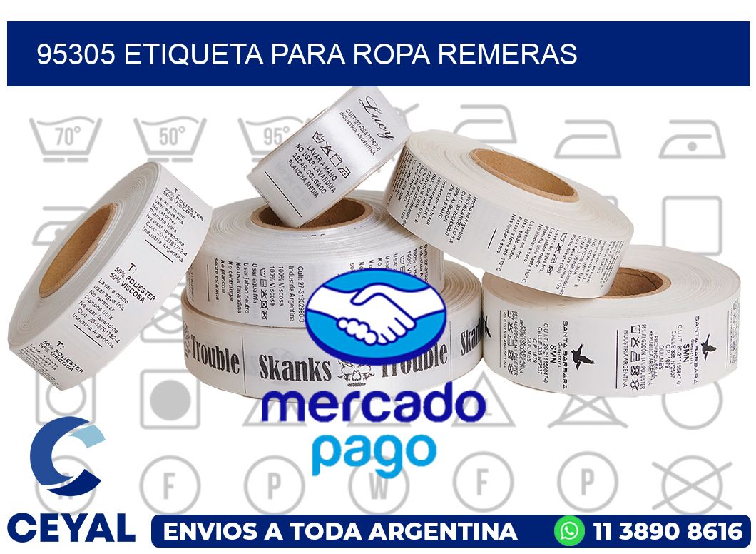 95305 ETIQUETA PARA ROPA REMERAS