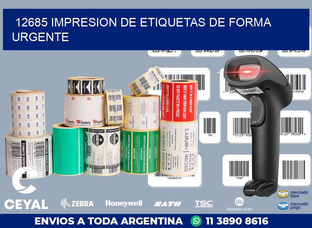 12685 IMPRESION DE ETIQUETAS DE FORMA URGENTE