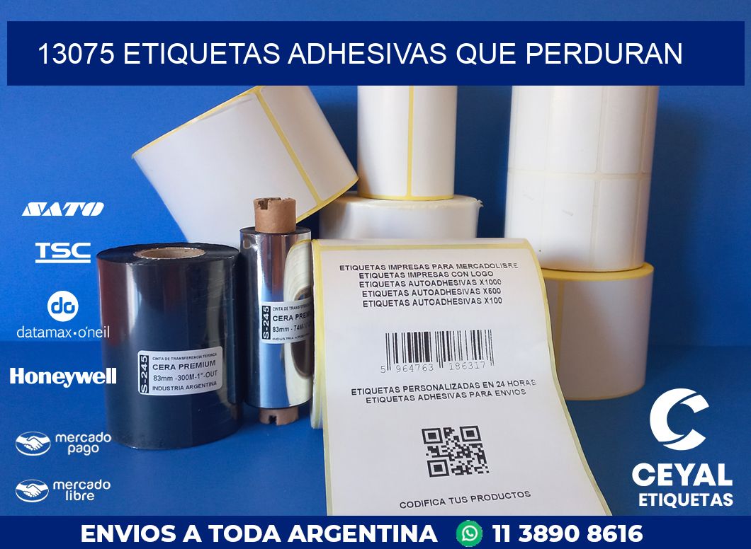 13075 ETIQUETAS ADHESIVAS QUE PERDURAN