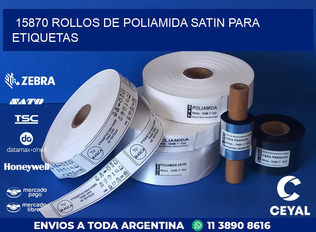 15870 ROLLOS DE POLIAMIDA SATIN PARA ETIQUETAS