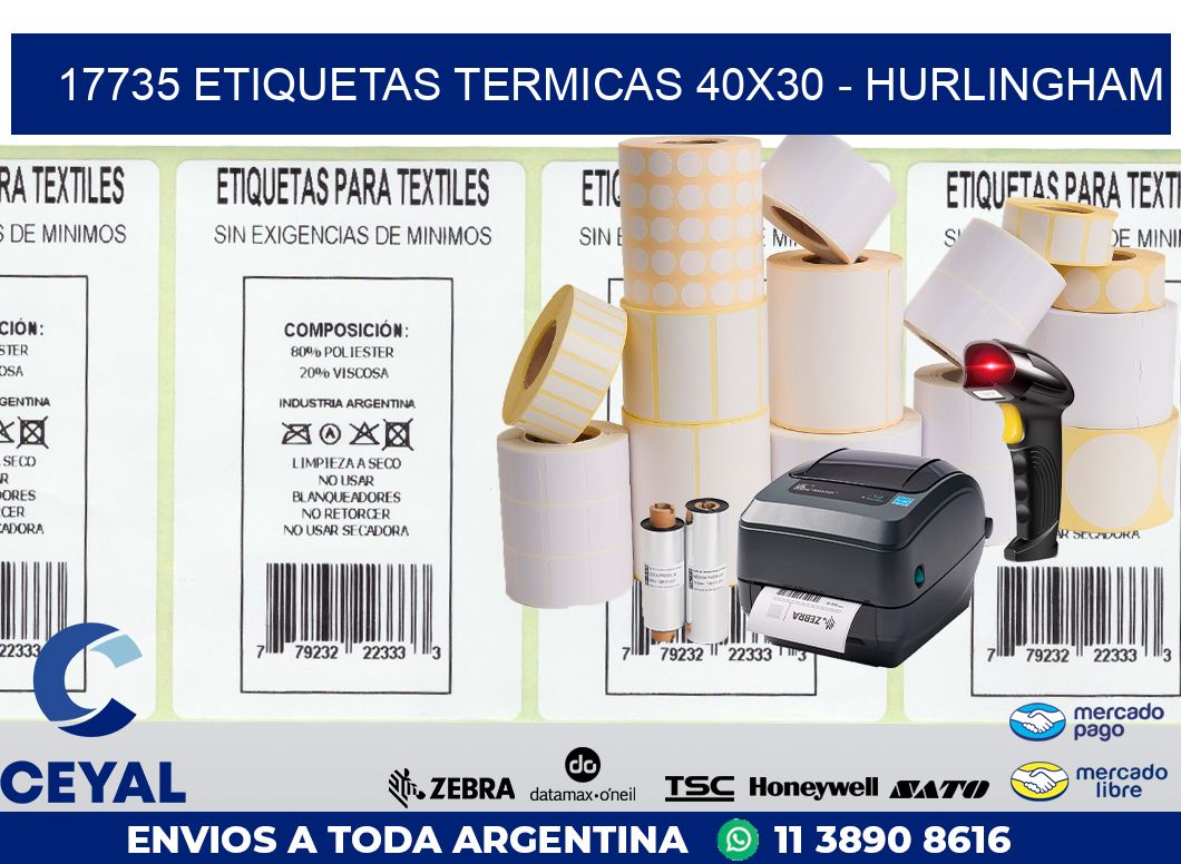 17735 ETIQUETAS TERMICAS 40X30 - HURLINGHAM