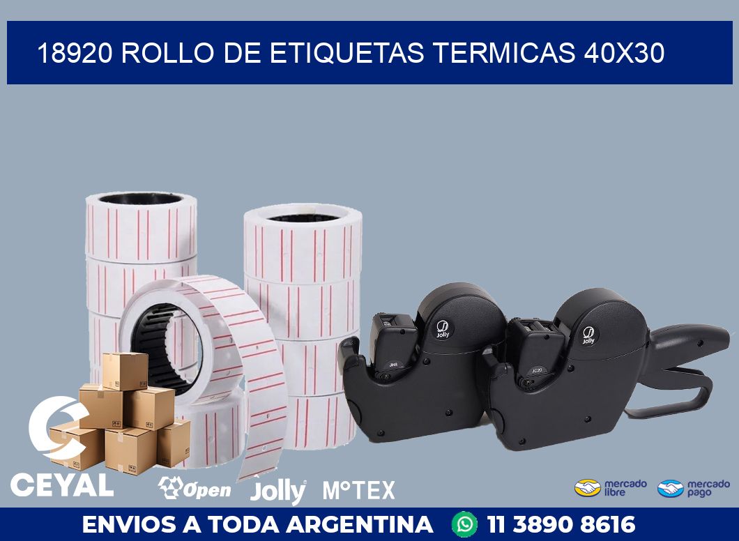 18920 ROLLO DE ETIQUETAS TERMICAS 40X30