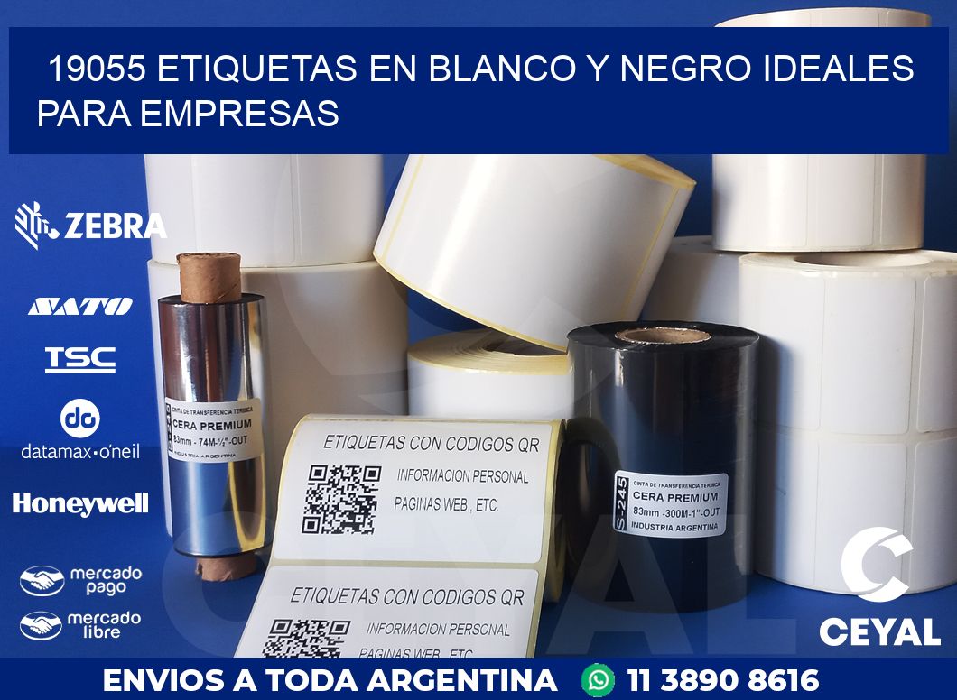 19055 ETIQUETAS EN BLANCO Y NEGRO IDEALES PARA EMPRESAS