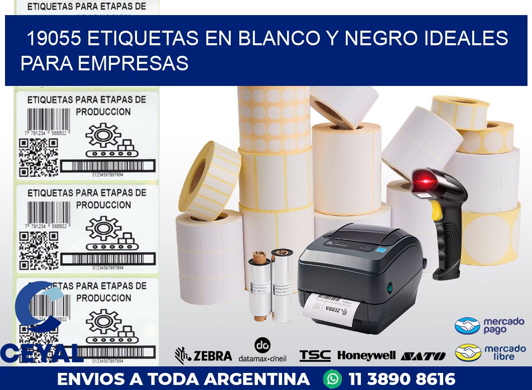 19055 ETIQUETAS EN BLANCO Y NEGRO IDEALES PARA EMPRESAS