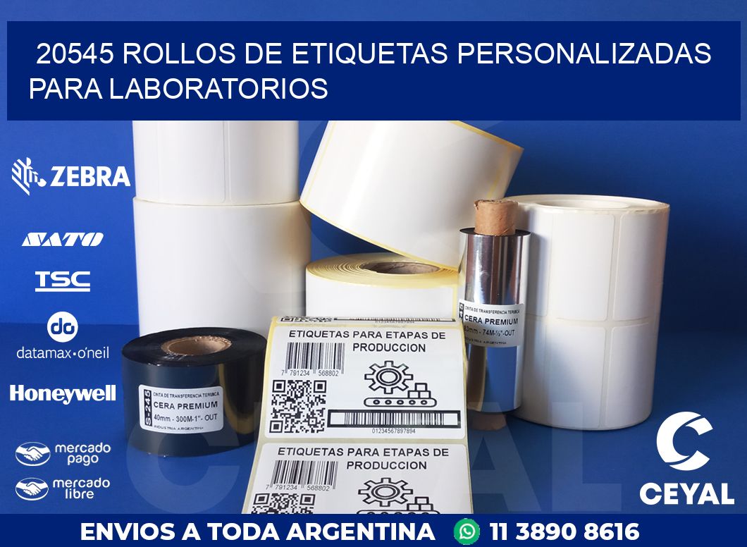 20545 ROLLOS DE ETIQUETAS PERSONALIZADAS PARA LABORATORIOS