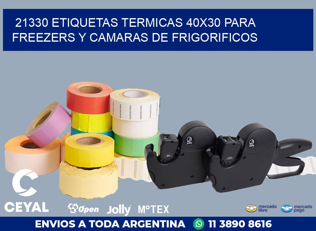 21330 ETIQUETAS TERMICAS 40X30 PARA FREEZERS Y CAMARAS DE FRIGORIFICOS