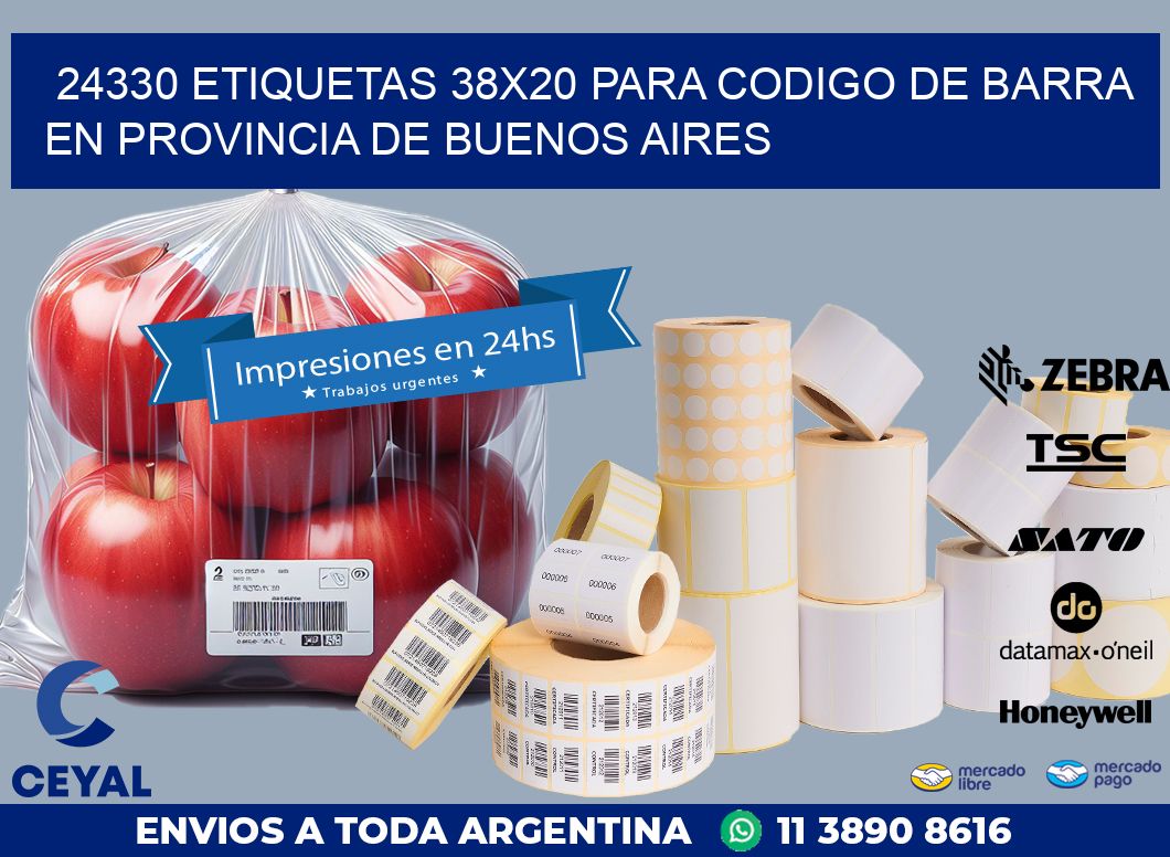 24330 ETIQUETAS 38X20 PARA CODIGO DE BARRA EN PROVINCIA DE BUENOS AIRES
