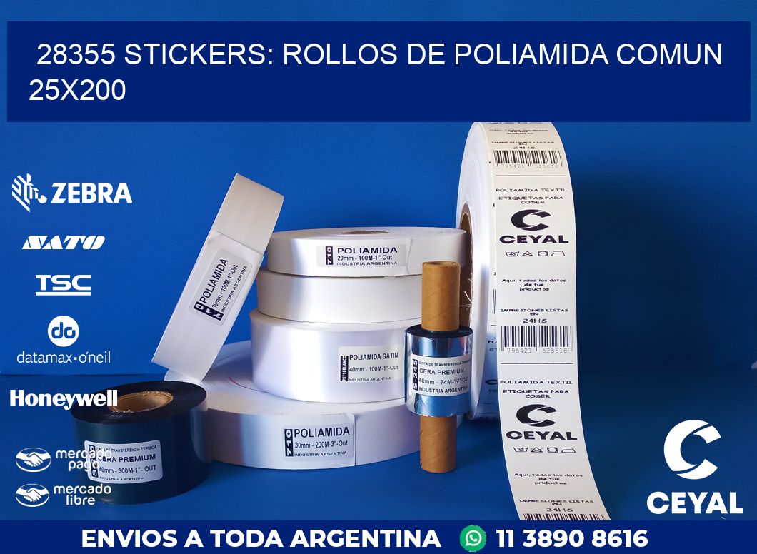 28355 STICKERS: ROLLOS DE POLIAMIDA COMUN 25X200