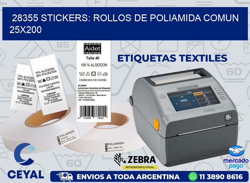 28355 STICKERS: ROLLOS DE POLIAMIDA COMUN 25X200