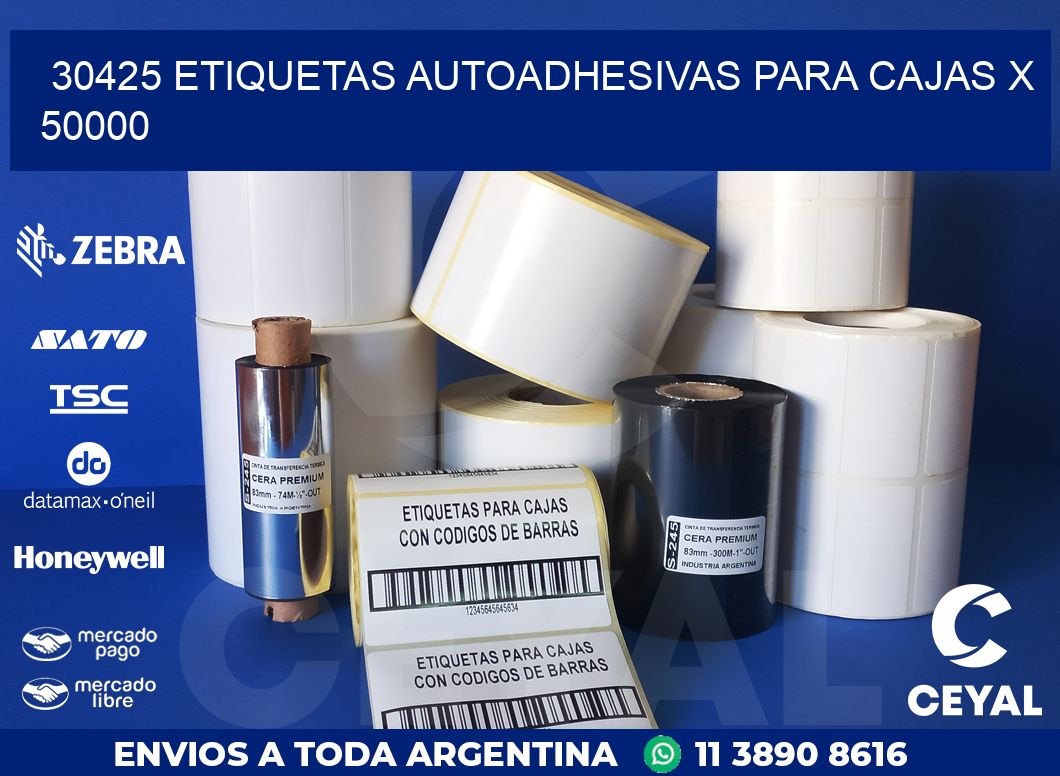 30425 ETIQUETAS AUTOADHESIVAS PARA CAJAS X 50000