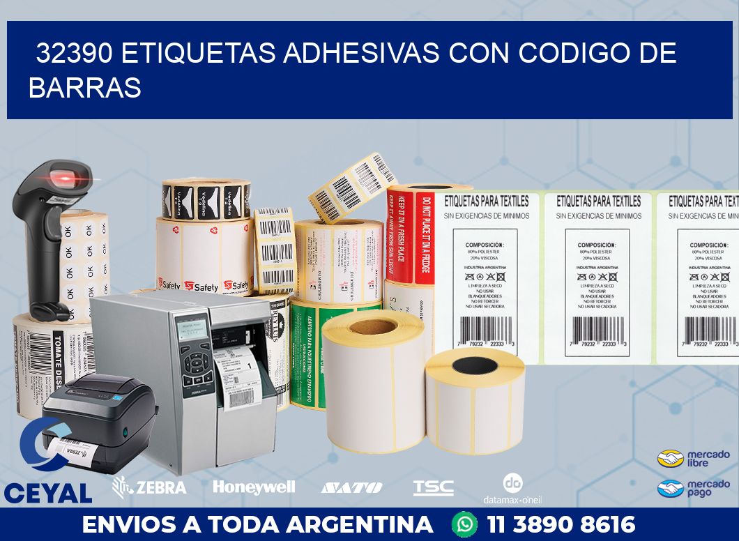 32390 ETIQUETAS ADHESIVAS CON CODIGO DE BARRAS