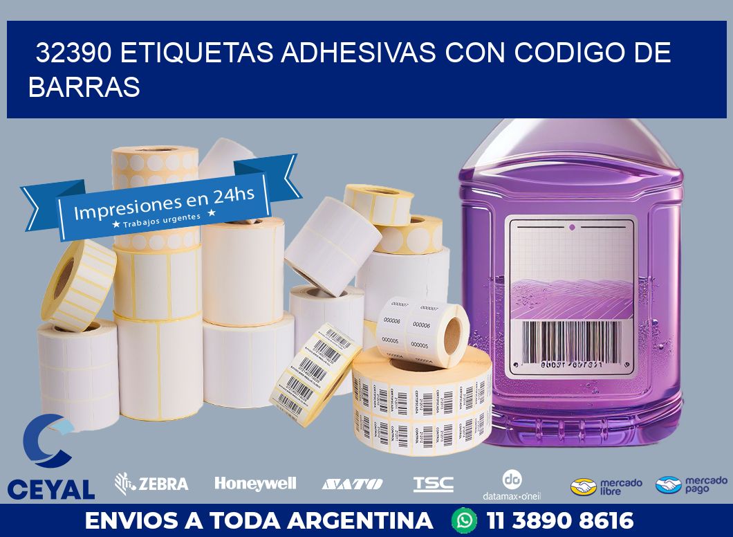 32390 ETIQUETAS ADHESIVAS CON CODIGO DE BARRAS