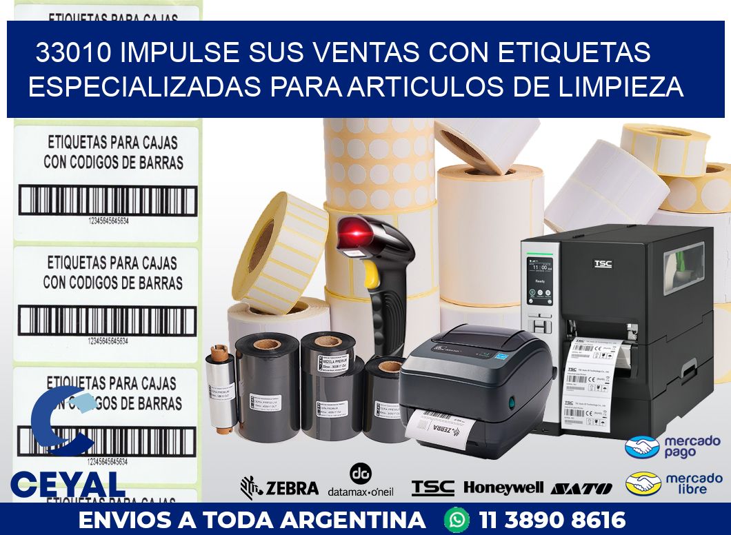 33010 IMPULSE SUS VENTAS CON ETIQUETAS ESPECIALIZADAS PARA ARTICULOS DE LIMPIEZA